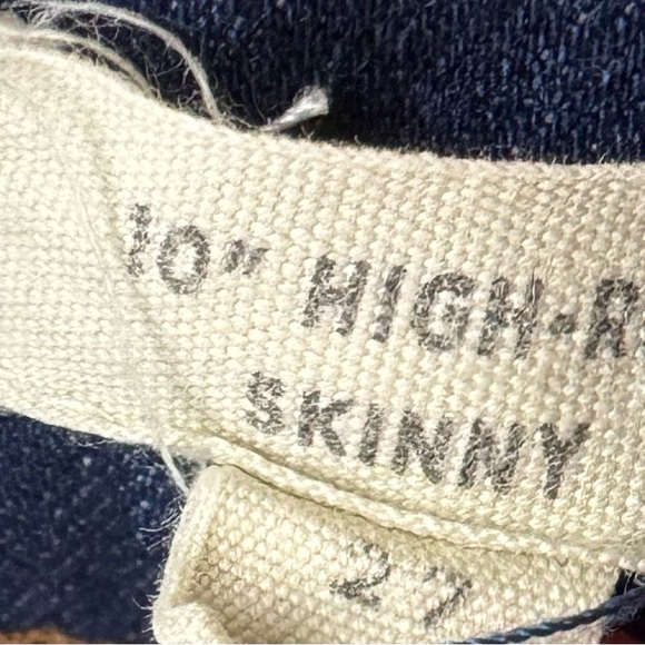 Madewell Jeans Denim 10" High Rise Skinny Drop Hem Rose Cliff Dark Blue Wash - Picture 9 of 9